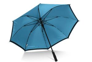 Quality Portable Rain Blue Double Canopy Umbrella Folding Fibglass Shaft / Ribs wholesale