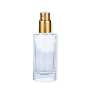 Quality Unique 50ml Glass Cosmetic Packaging Cylinder Perfume Bottle With Gold Spray Head wholesale