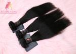 Grade 9A Virgin Indian Hair Raw / 100% Human Hair Weft Straight Black Coler