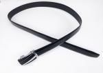 Genuine Leather Mens Automatic Buckle Belt 3.5cm Width Black Color