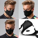 5Ply PM2.5 Protective Filter Face Mask with 2 exhalation valves Outdoor Sports