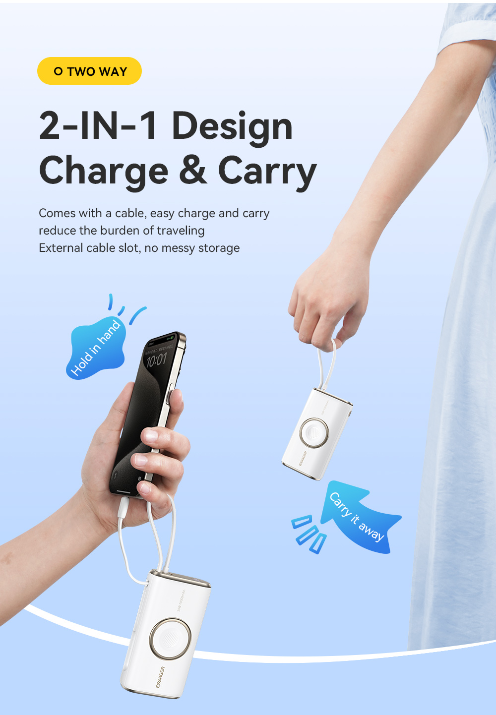 ESSAGER ES-D018 Series Portable Battery Power Bank 10000 Mah