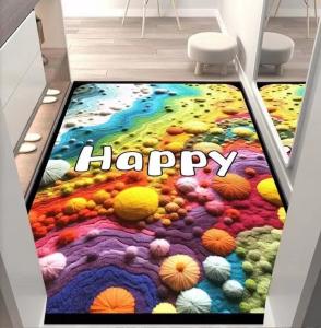 Quality 3D Creative Happy Time Pattern Carpets For Entrance Door, Sofa And Bedroom wholesale