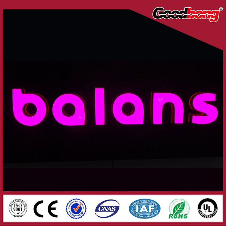 edge light acrylic LED channel letter signs