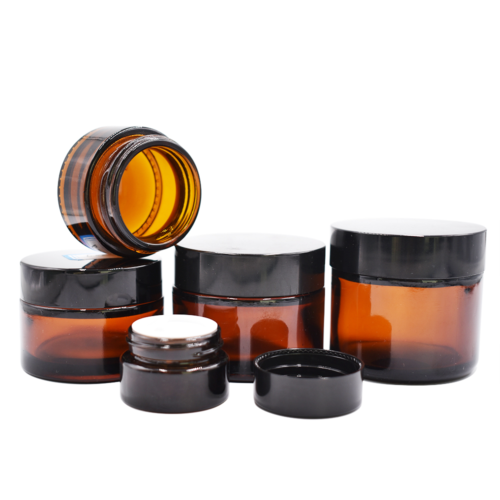50g Factory Price Luxury Black Glass Cream Containers Eco Friendly Jar