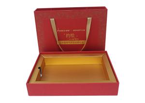 Quality Ivory board Ribbon Handle Box Embossing and Debossing Finishing wholesale