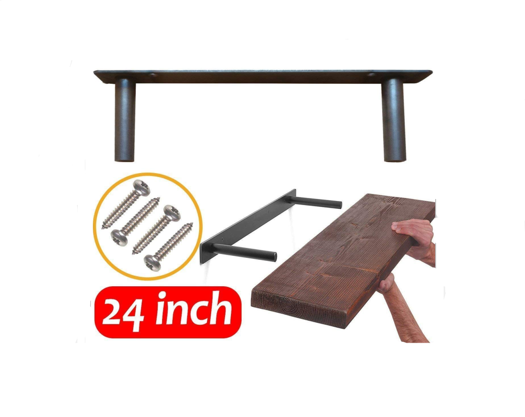 Black Plating Heavy Duty L-Shaped Wall Floating Shelf Bracket with 4mm/6mm Thickness