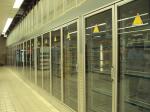 Walk-in freezer for supermarket beverage display