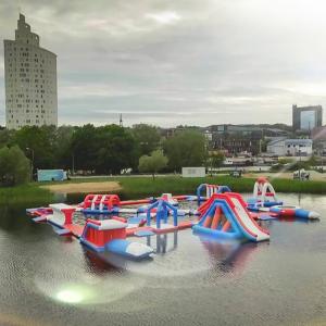Quality 165 People Capacity Inflatable Water Park Customized Color TUV Certificate wholesale