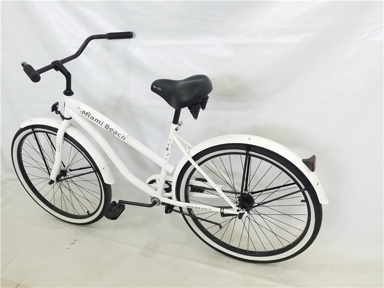 Cheap fashion style white color OEM steel frame 26" 2.125 beach cruiser for lady for sale