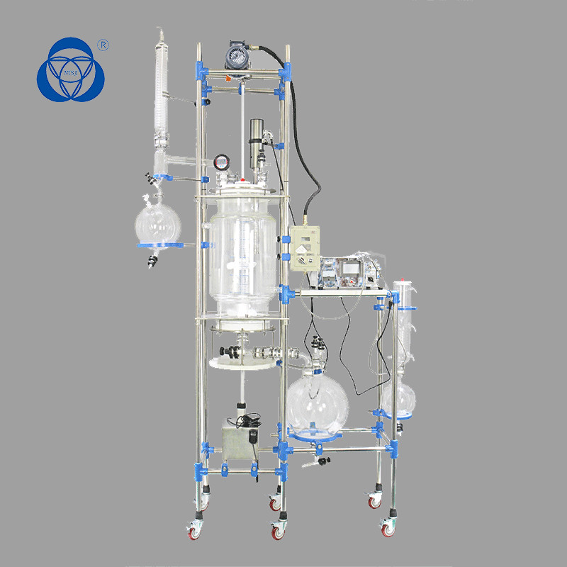 Concentration Chemical Glass Reactor 50L Jacketed For Chemistry Distillation
