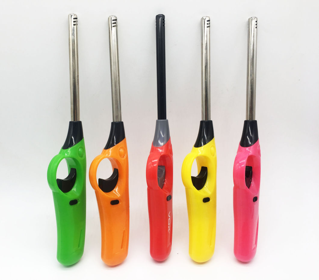Dy-B006 Competitive Discount Refillable Kitchen Gas BBQ Lighter with Ignition Switch on The Handle