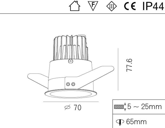 Warm White CCT 2700K Adjustable LED Downlights Hotel Recessed LED Downlight