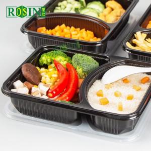 Quality Thickened Plastic PP 3 Compartment Lunch Containers Transportation With Lid wholesale
