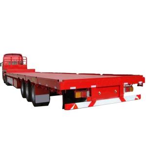 Quality 3 Axle Lowbed Truck Low Bed Flatbed Semi Trailer for Transporting Cargo and Excavator wholesale