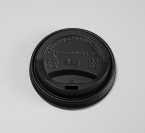 Quality 100% Compostable Coffee Cup PLA Lids Black 62mm wholesale