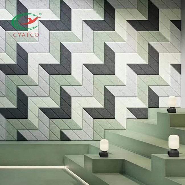 Recycled Wall Acoustic Sound Tiles Moistureproof Stable Decorative