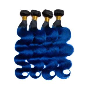 Quality #T1B/Blue Body Wave Remy Human Hair Bundles Sew In Weave Bundles Brazilian Bundle Deals wholesale