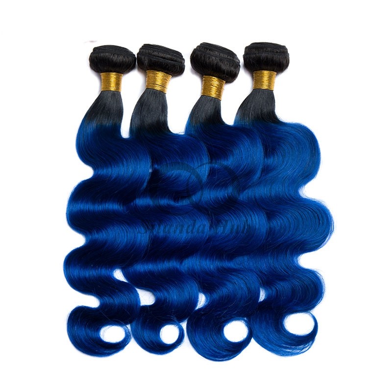 #T1B/Blue Body Wave Remy Human Hair Bundles Sew In Weave Bundles Brazilian Bundle Deals