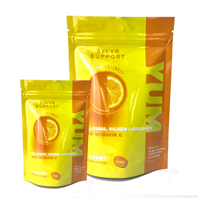 Food Grade Glossy Stand Up Zipper Plastic Bag For Vitamin Packaging Bag