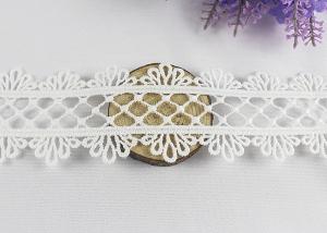 Quality Scalloped Water Soluble Lace Trim By The Yard , White Scalloped Edge Lace Ribbon wholesale