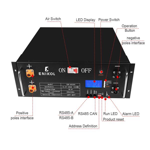 Rack Mount Home Energy Storage Battery 48V 100ah 200ah Lifepo4 Lithium Battery