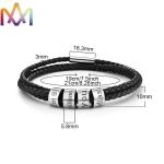 fadeless 19cm 21cm Mens Leather Beaded Bracelets