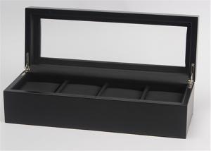 Quality Rectangle 4 Slots Watch Storage Box Wood + Painting Hot Stamping Printing Logol wholesale