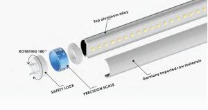 Quality Indoor Industrial LED Tube Light 1500mm T8 Type With Rotatable Cap 2700-6500K CCT wholesale