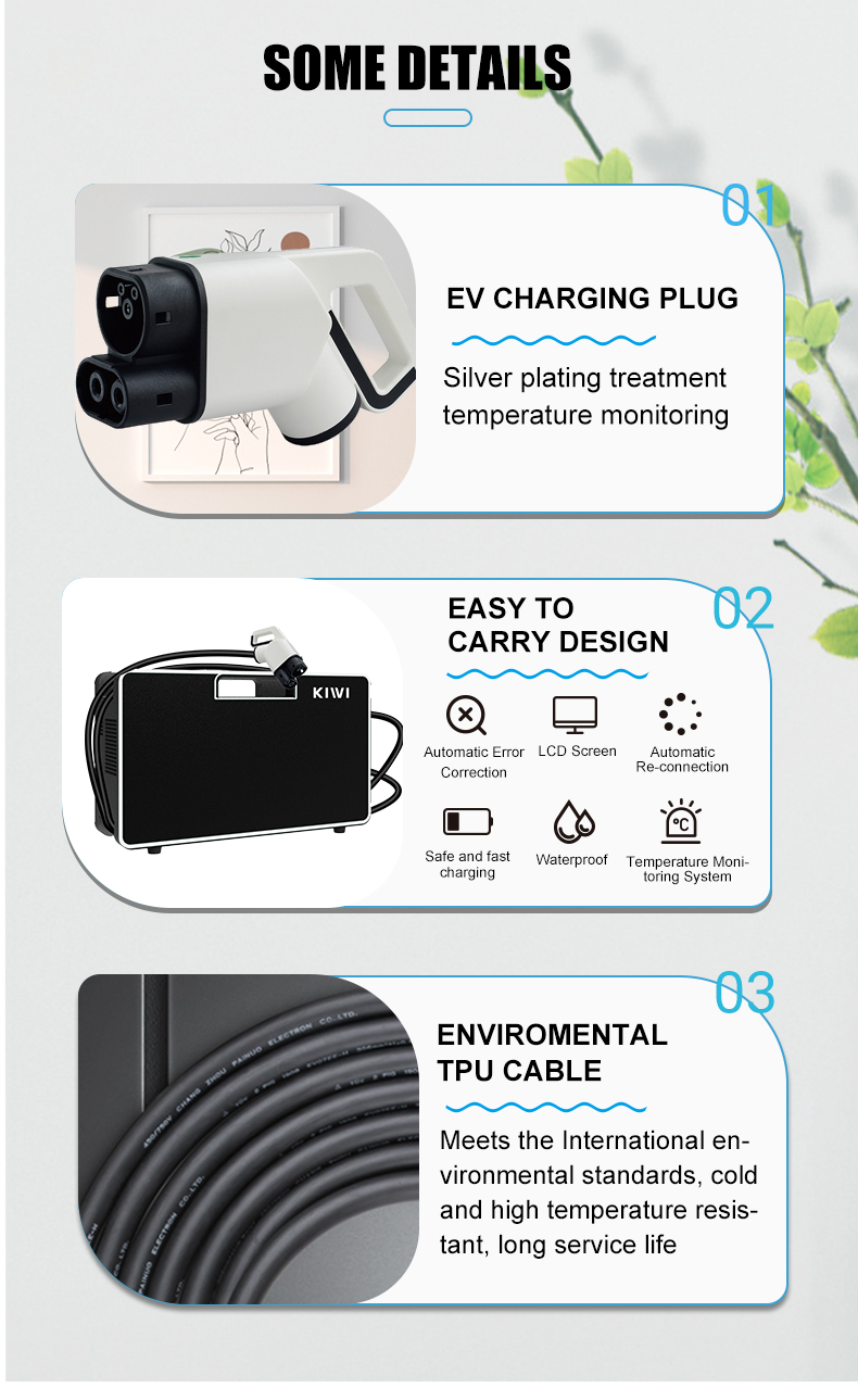 Fast Ev Car Dc Charger KIWI 150V-750V Portable CCS Ev Charger for Tesla Model Y/S