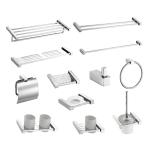 SS Bath Modern Toilet Fittings 11 Piece Sus304 Polished Wall Mounted