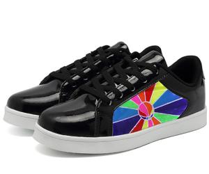 Quality Customizable Black Led Shoes , Led Display Sneakers Woven Fabric Surface wholesale