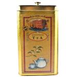 Square Golden Tin Tea Canisters Tin Can For Tea / Coffee Packaging