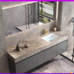 Euro Style Furniture Wall Hung Double Sink Bathroom Vanity Cabinet for