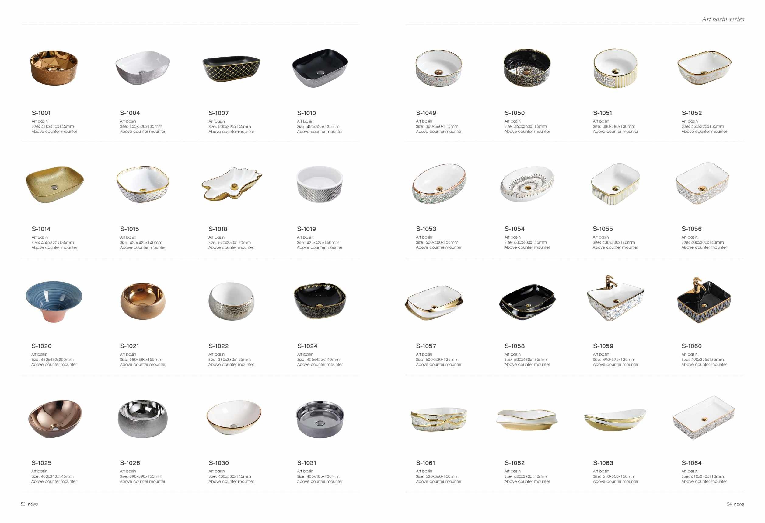 Bathroom Luxury Ceramic Countertop Basins Wall Mounted 150mm Depth