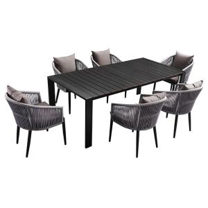 Quality Rope And Aluminum Outdoor 6 Seater Garden Table And Chairs wholesale