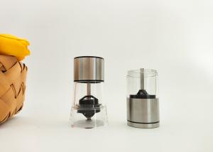 Quality Adjustable Stainless Steel Manual Pepper And Salt Grinder Clear Acrylic Food Seasoning Storage Mill wholesale