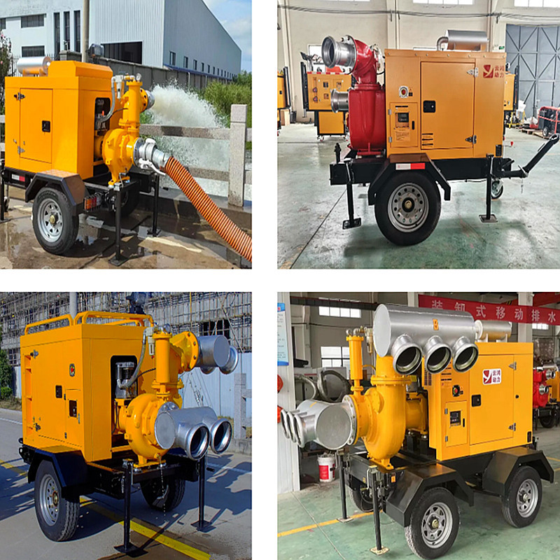 Silent Self Priming Irrigation Pump Trailer Water Pump Set Easy To Move Self Imbibition