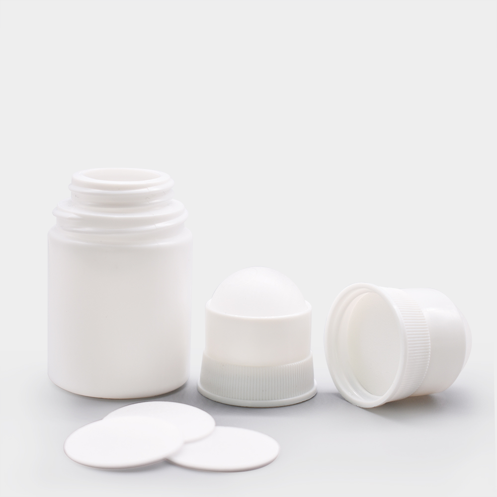 E-commerce ready white Deodorant Essential paste Roll On Plastic Bottle with Pink Overcaps