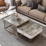 SEDIA White Square Marble Top Coffee Table For Apartment