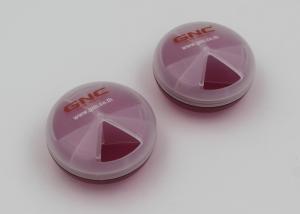Quality Round Shape Clear Plastic Pill Box With 3 Cpmpartments / Pill Storage Containers wholesale