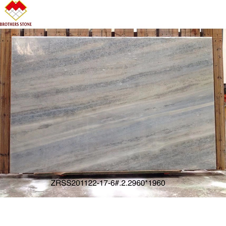 Big Slab Backlit Calcite Azulata Brazil Diamond Blue Crystal Marble Sheet Wall Slabs