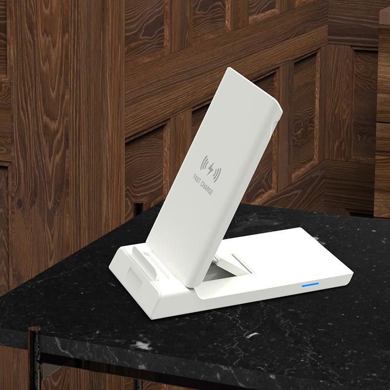 ABS PU Qi Standard Desktop Wireless Charger Response Long Distance