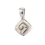 Girl Meander Natural Blue Greek Opal Pendant With 925 Sterling Silver