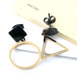 Fashion Lady Stainless Steel Geometry Ear Stud Earring , Gold Asymmetric