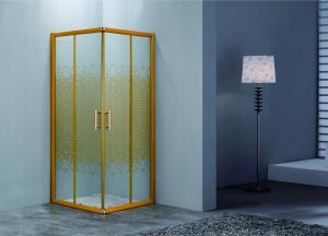 Quality Bathroom OEM / ODM Glass Shower Cabinet With Golden Stainless Handle wholesale