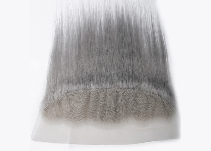 Silver Grey Swiss Lace Human Hair Lace Closure With 130% Density
