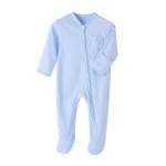 Good Quality Custom 100% Organic Cotton Baby Footie zipper Onesie Jumpsuit Low