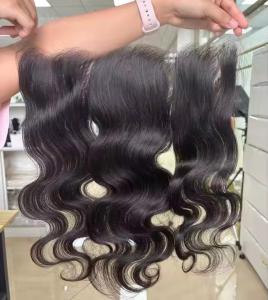 Quality 13x4 Transparent HD Lace Frontal Raw Indian Body Wave High Quality Human Hair Lace Frontal closure wholesale