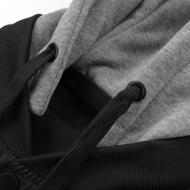 2023 new cross-border hooded detachable single breathable fabric men's baseball jacket